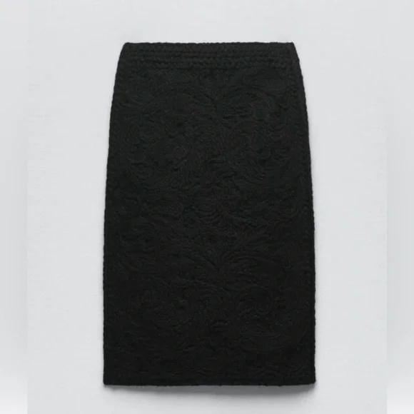 ZARA WOOL BLEND MIDI SKIRT